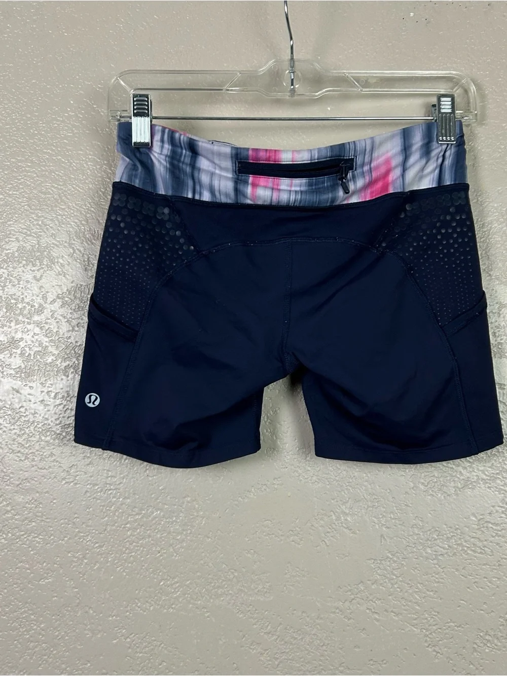 lululemon athletica Navy Shorts with Multicolor Waistband